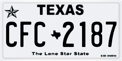 TX license plate CFC2187