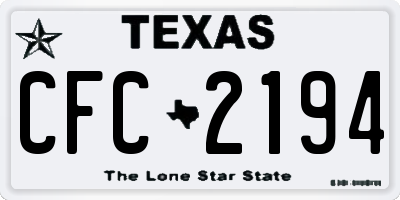 TX license plate CFC2194