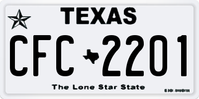 TX license plate CFC2201