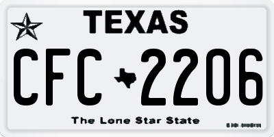 TX license plate CFC2206