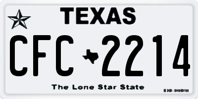 TX license plate CFC2214