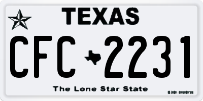 TX license plate CFC2231
