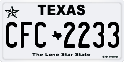 TX license plate CFC2233