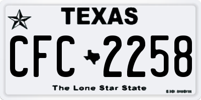 TX license plate CFC2258