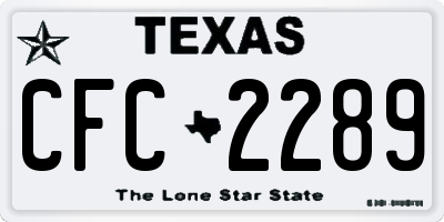 TX license plate CFC2289