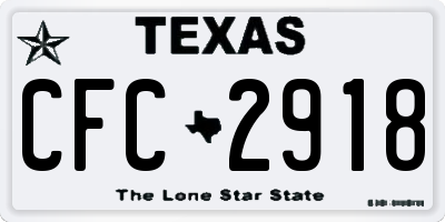 TX license plate CFC2918