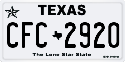 TX license plate CFC2920