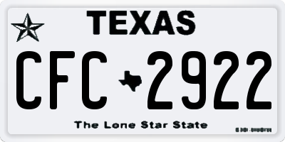 TX license plate CFC2922