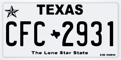 TX license plate CFC2931
