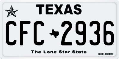TX license plate CFC2936