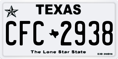 TX license plate CFC2938