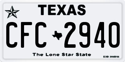 TX license plate CFC2940