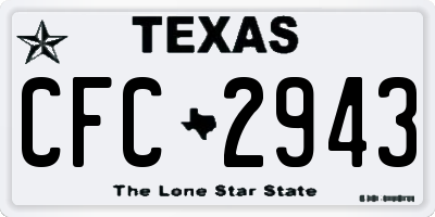 TX license plate CFC2943