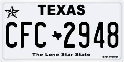 TX license plate CFC2948