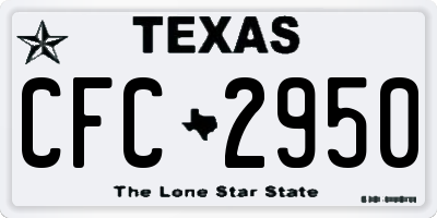 TX license plate CFC2950