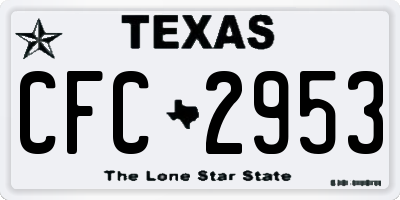 TX license plate CFC2953