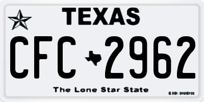 TX license plate CFC2962