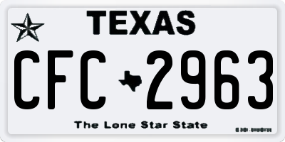 TX license plate CFC2963