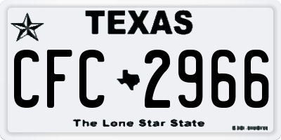 TX license plate CFC2966