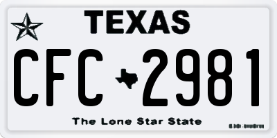 TX license plate CFC2981