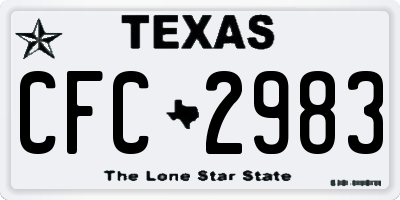 TX license plate CFC2983