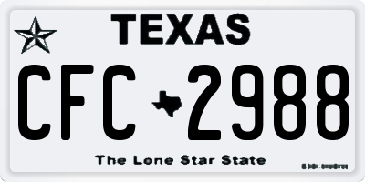 TX license plate CFC2988