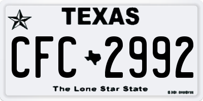 TX license plate CFC2992