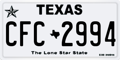 TX license plate CFC2994