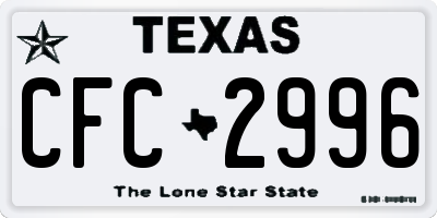 TX license plate CFC2996