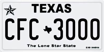 TX license plate CFC3000