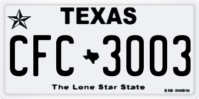 TX license plate CFC3003