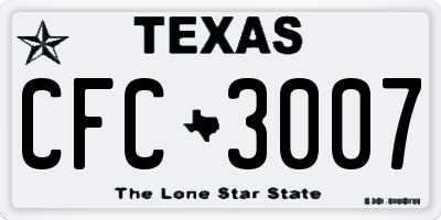 TX license plate CFC3007