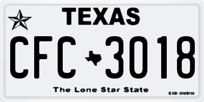 TX license plate CFC3018