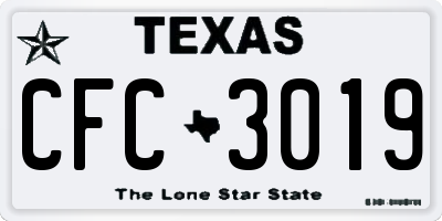 TX license plate CFC3019