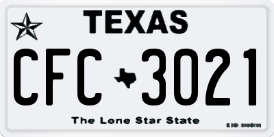 TX license plate CFC3021