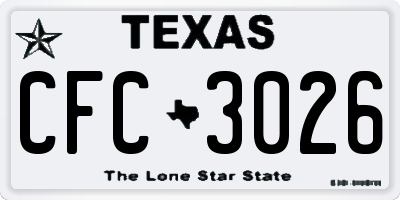 TX license plate CFC3026