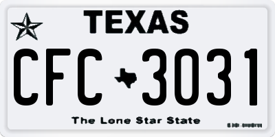 TX license plate CFC3031