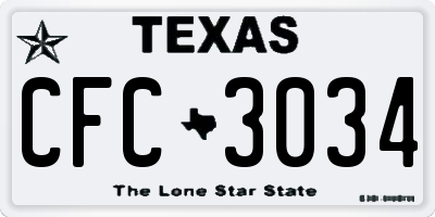 TX license plate CFC3034