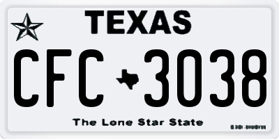 TX license plate CFC3038