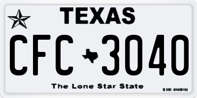 TX license plate CFC3040