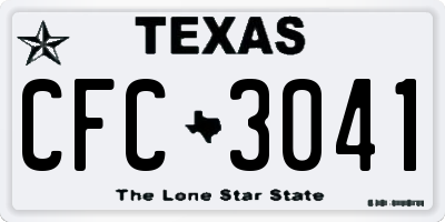 TX license plate CFC3041