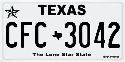 TX license plate CFC3042