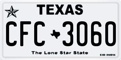 TX license plate CFC3060