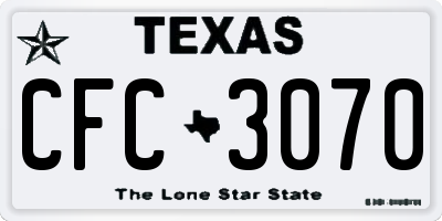 TX license plate CFC3070