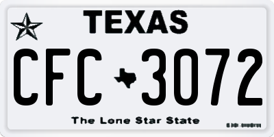 TX license plate CFC3072