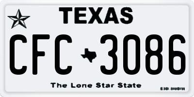 TX license plate CFC3086