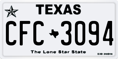 TX license plate CFC3094