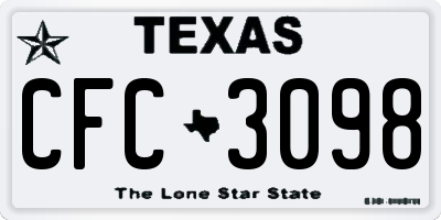 TX license plate CFC3098