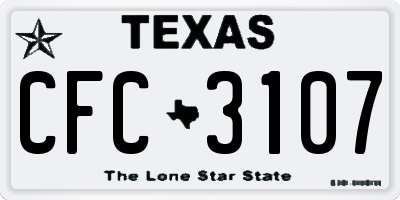TX license plate CFC3107