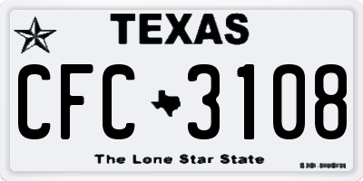 TX license plate CFC3108